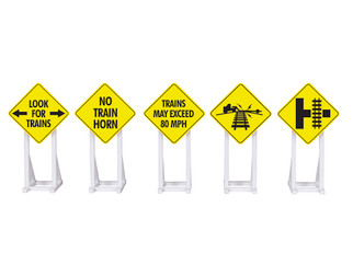 2230140 O Scale Lionel Railroad Signs 5-Pack 