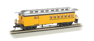 HO Scale Bachmann 1860-1880 Passenger Car Combine-Pinted Unlettered Yellow