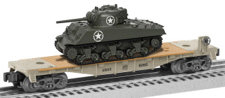 2428260 O Scale Lionel US Army Flatcar w/Tank