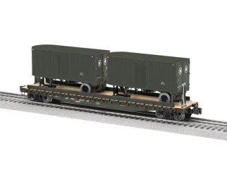 Lionel Flat Car "U.S. Army" w/ 2 Trailers #39500