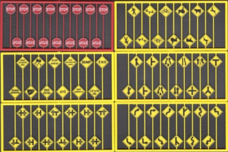 T8257 HO Tichy Train Group Modern Road Sign Assortment