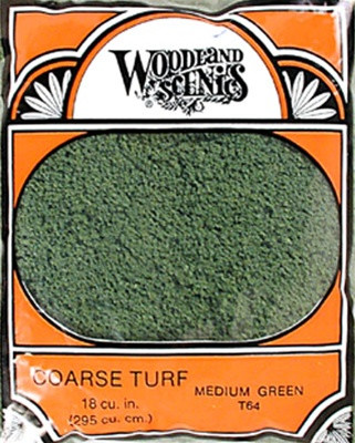 T1364 Woodland Scenics Coarse Turf Medium Green 32 oz - T and K Hobby