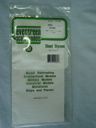 Evergreen Scale Models #9080 Sheet Styrene .080 6 X 12 Inch White 1 PK for sale online 