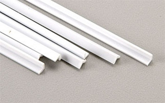 Plastruct 90506 AFS-8 Angle 5 White Plastic 1/4" H&W x 1/4' T x 24" Long 