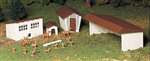 45604 Bachmann Plasticville O Farm Out Buildings With Animals