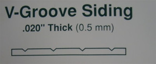 4125 Evergreen Scale Models V-Groove .040 x 6 x 12,.125" Spacing