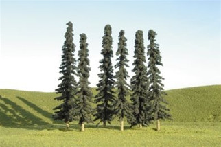 32003 Bachmann HO 5" - 6" Conifer Trees (six pieces per pack)