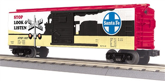 30-74829 O Scale MTH RailKing Boxcar w/Blinking LED's-Santa Fe