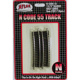 2017 Atlas N Scale Code 55 Track 13.75" Radius Half Section (6 pcs/pk)