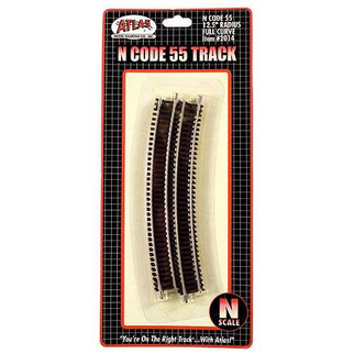 2014 Atlas N Scale Code 55 Track 12.5" Radius Full Section (6 pcs/pk)