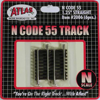 2006 Atlas N Scale Code 55 Track 1.25" Straight (6 pcs/pk)