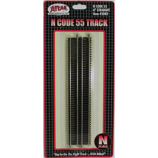 2002 Atlas N Scale Code 55 Track 6" Straight (6 pcs/pk)