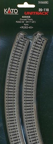 Kato Unitrack Gleise Kato Unitrack Kurvenschienen - 4 Stück 11 Radius Für Modelleisenbahn Kato Unitrack Kurvengleis N Spur