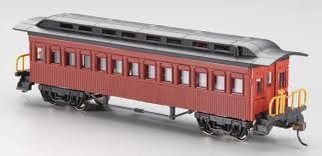 13402 HO Bachmann 1860-1880 Passenger Cars-Coach Painted, Unlettered-Red