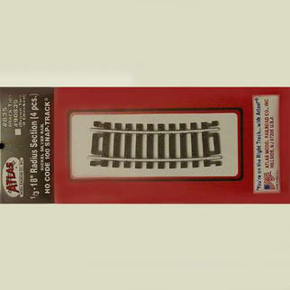 0835 Atlas HO Nickel Silver Code 100 1/3 18" Radius Track (4 pcs./pk)