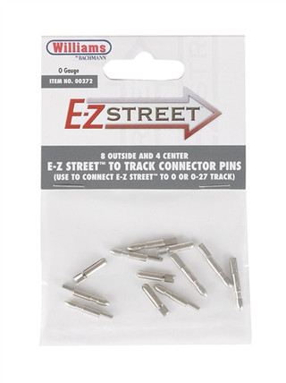 00272 O Williams by Bachmann E-Z Street(TM) Track Connector Pins (8 Outside and 4 Center)