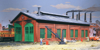933-3007 HO Scale Walthers Cornerstone 2-Stall Enginehouse Kit
