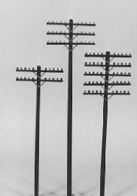628-0031 HO Scale Rix Products Railroad Telephone Poles-Crossarms Only(72)