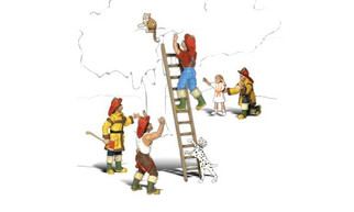 A1882 HO Scale Woodland Scenics Firemen to the Rescue