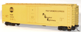 5127 HO Scale Accurail 50' Plug Door Riveted-Side Boxcar Kit-Norfolk & Western/Fruit Growers Express