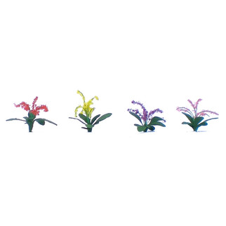 95508 O Scale JTT Scenery Petunias 3/4" Tall Red, Pink, Yellow, Purple 40/pk