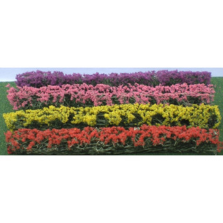 95509 HO Scale JTT Scenery Flower Hedges 5" X 3/8" X 5" Green, Blossom. Blended 8/pk