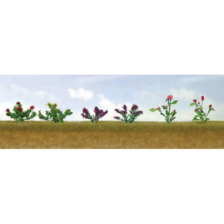 95557 HO Scale Assorted Flower Plants 1, 12/pk