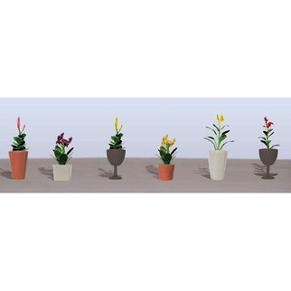 95572 O Scale JTT Scenery Assorted Potted Plants 4, 6/pk