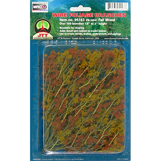 95521 JTT Scenery Wire Foliage Branches Fall Mixed 1.5" - 3" High 60/pk