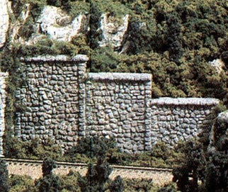 C1261 Woodland Scenics HO Scale Three Random Stone Retaining Walls