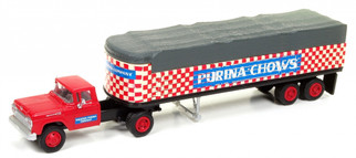 31171 HO Scale Classic Metal Works '60 Ford Tractor/Covered Wagon Set-Purina