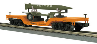 30-76700 O Scale MTH RailKing  Depressed Center Flat Car w/Rocket Load-Denver Rio Grande
