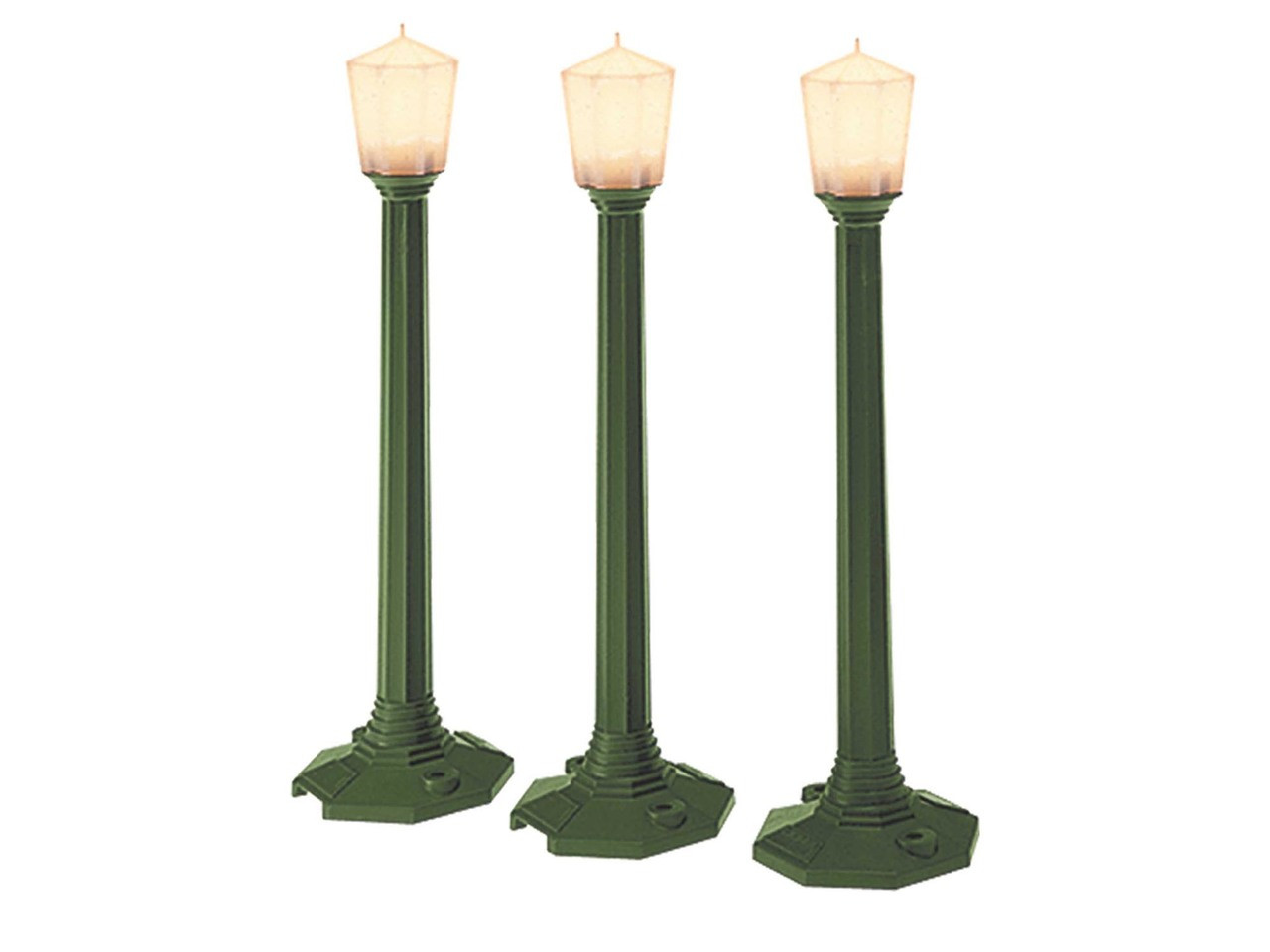 Green Set of 3 Globe Street Lamps Lionel Model Train Accessories 