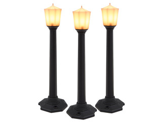 6-37174 O Scale Lionel Classic Street Lamps Black Set of 3