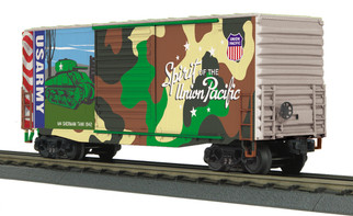 30-74928 O Scale MTH RailKing 40' High Cube Box Car-Union Pacific(Army Spirit of Union Pacific)