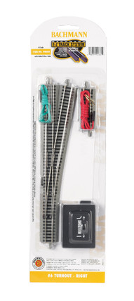 Bachmann 44876 N Scale E-Z Track #6 Single Crossover Turnout Right