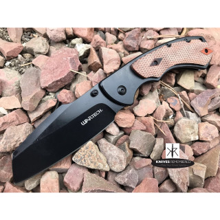 8" Wartech Cleaver Razor Blade Assisted Open Pocket Folding Knife CAMPING HUNTING Black - CUSTOM ENGRAVED
