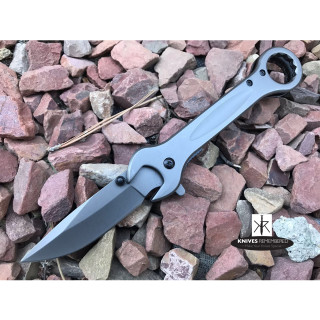 7.5" WRENCH KNIFE MULTI TOOL POCKET KNIFE Assisted Open Mirror Finish Tactical EDC Mechanics Folding Grey Blade - CUSTOM ENGRAVED