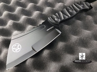 9.5" FIXED BLADE CLEAVER Style FULL TANG CAMPING HUNTING Black Knife with Sheath - CUSTOM ENGRAVED