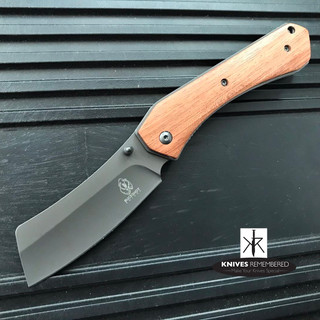 Camping Hunting Assisted Open Pocket Folding Knife Buckshot Cleaver Razor Blade Wood - Custom Engraved