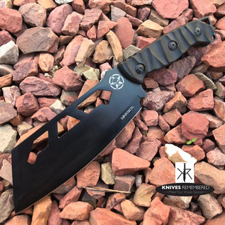 9.5" FIXED BLADE Black CLEAVER Style FULL TANG CAMPING HUNTING Knife w/ Sheath - Custom Engraved