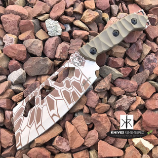 9.5" FIXED BLADE Camo CLEAVER Style FULL TANG CAMPING HUNTING Knife w/ Sheath - Custom Engraved