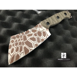 9.5" FIXED BLADE CLEAVER Style FULL TANG CAMPING HUNTING Camo Knife with Sheath - CUSTOM ENGRAVED
