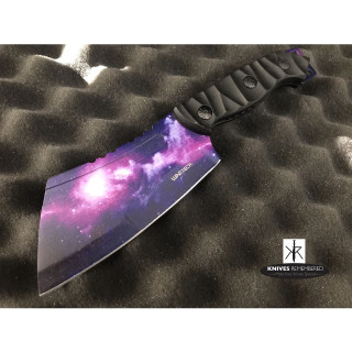9.5" FIXED BLADE CLEAVER Style FULL TANG CAMPING HUNTING Galaxy Knife with Sheath - CUSTOM ENGRAVED