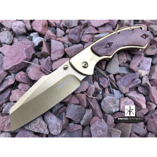 8" Wartech Cleaver Razor Blade Assisted Open Pocket Folding Knife CAMPING HUNTING Gold - CUSTOM ENGRAVED