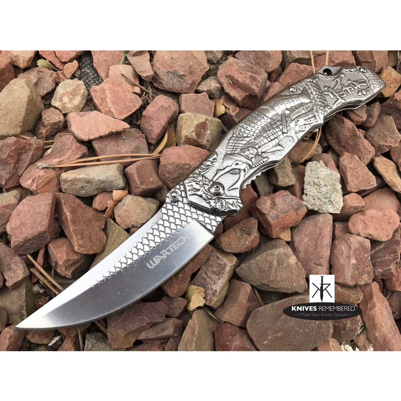 engraved hunting knife