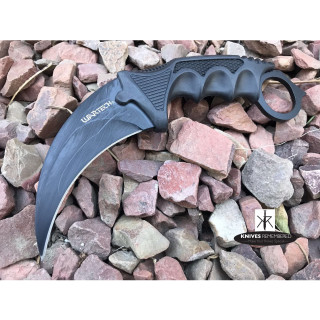 Cs Go Tactical Karambit Hawkbill Knife Survival Hunting Fixed Blade ABS Handle Black - CUSTOM ENGRAVED