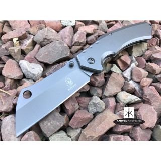 Buckshot OUTDOOR SURVIVAL Assisted Open Pocket Folding Knife CLEAVER RAZOR Blade Grey - CUSTOM ENGRAVED
