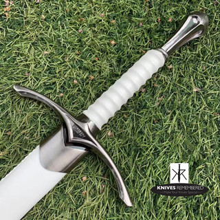White Chivalry Ring Medieval Knight Warrior's Arming Sword with Scabbard - CUSTOM ENGRAVED
