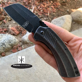 Buckshot OUTDOOR Pocket Folding Knife CLEAVER RAZOR Blade Black - CUSTOM ENGRAVED